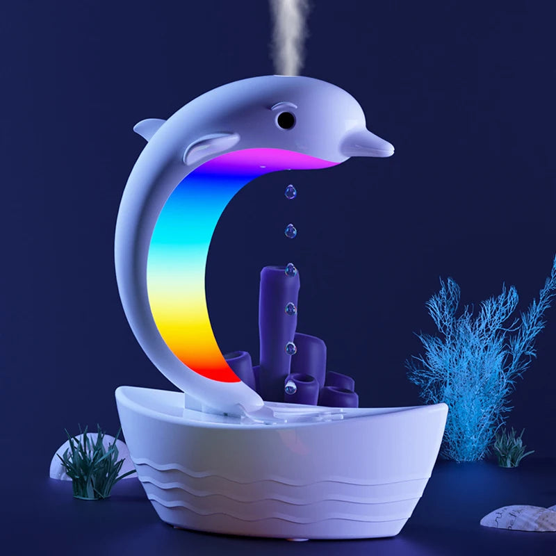 Dolphin Anti Gravity Water Droplet Humidifier Bluetooth Speaker, Light Tone Humidifier
