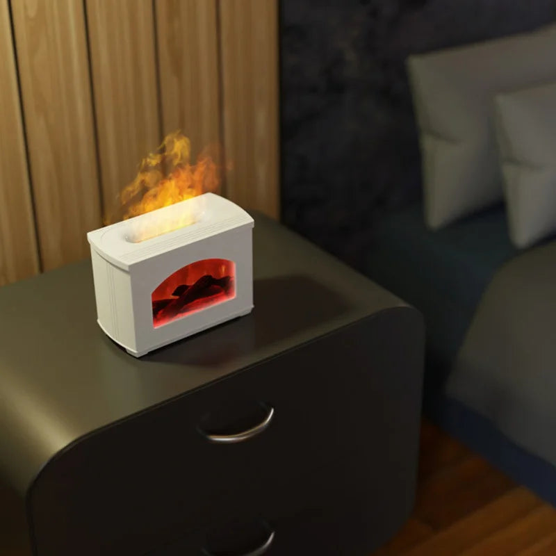 Fireplace Air Humidifier Flame Effect Electric Aroma Diffuser
