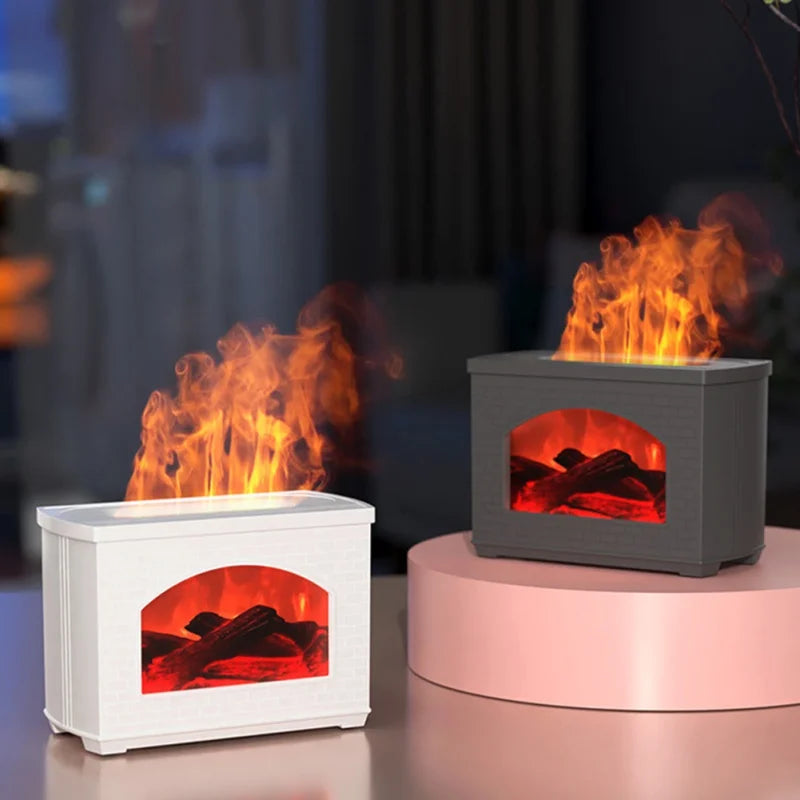 Fireplace Air Humidifier Flame Effect Electric Aroma Diffuser